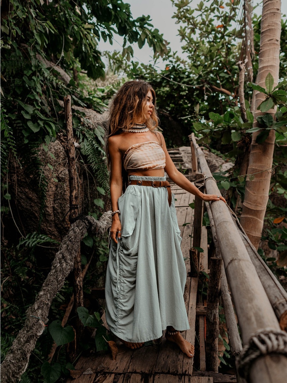 Thaluta maxi skirt robins egg blue